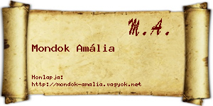 Mondok Amália névjegykártya